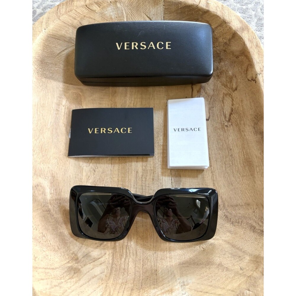 Versace VE4405 GB1/87 Black Authentic Rectangle Women's Sunglasses 54-22 140 New